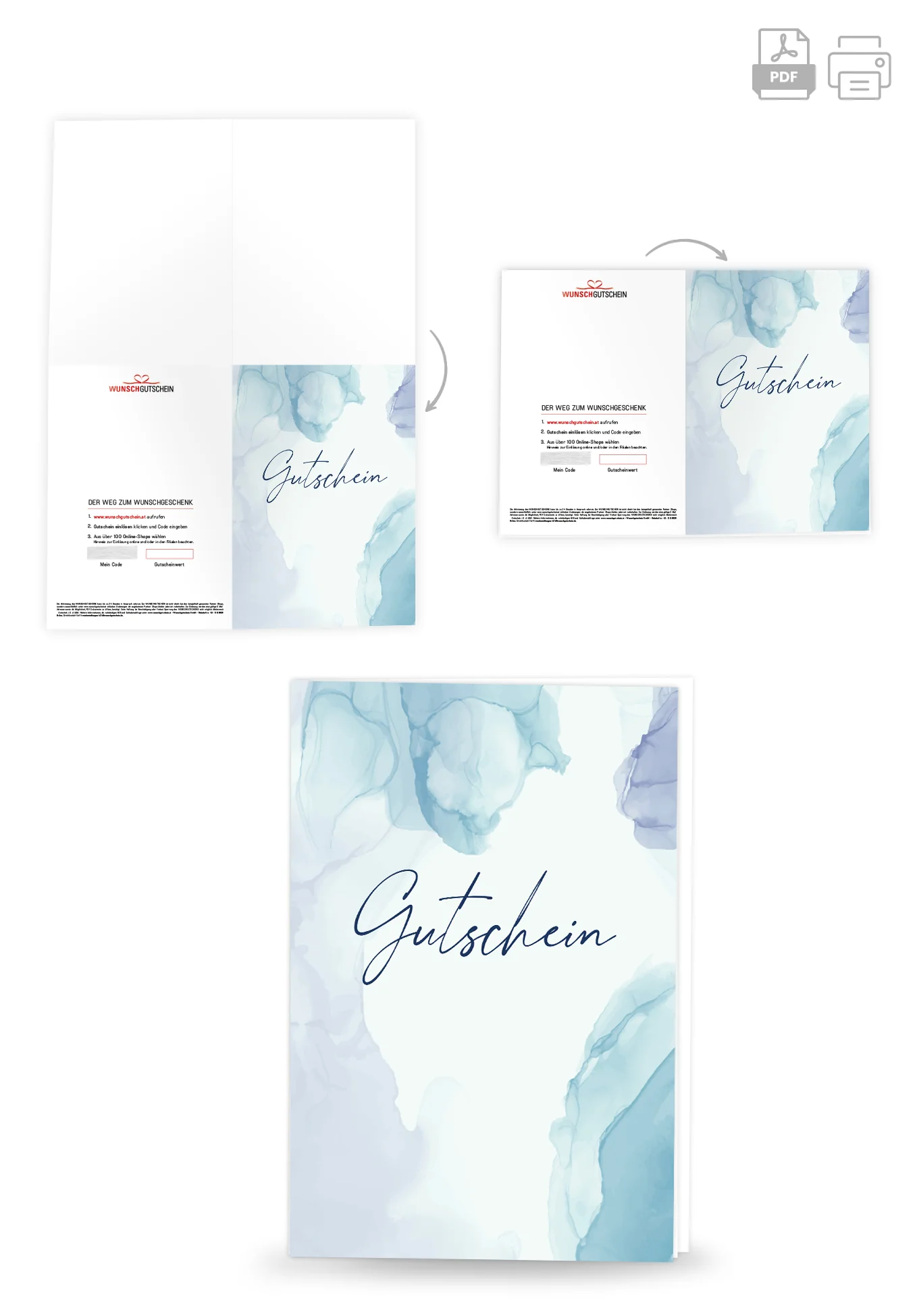 Gutschein - Aquarell blau - Image 4